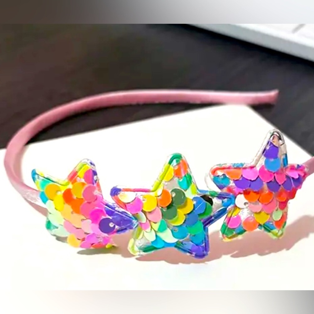 Pink Sequins Star Headband